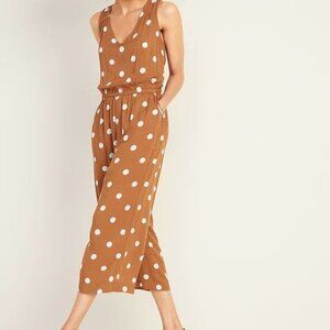 Old Navy Waist-Defined Cropped Wide-Leg Jumpsuit S